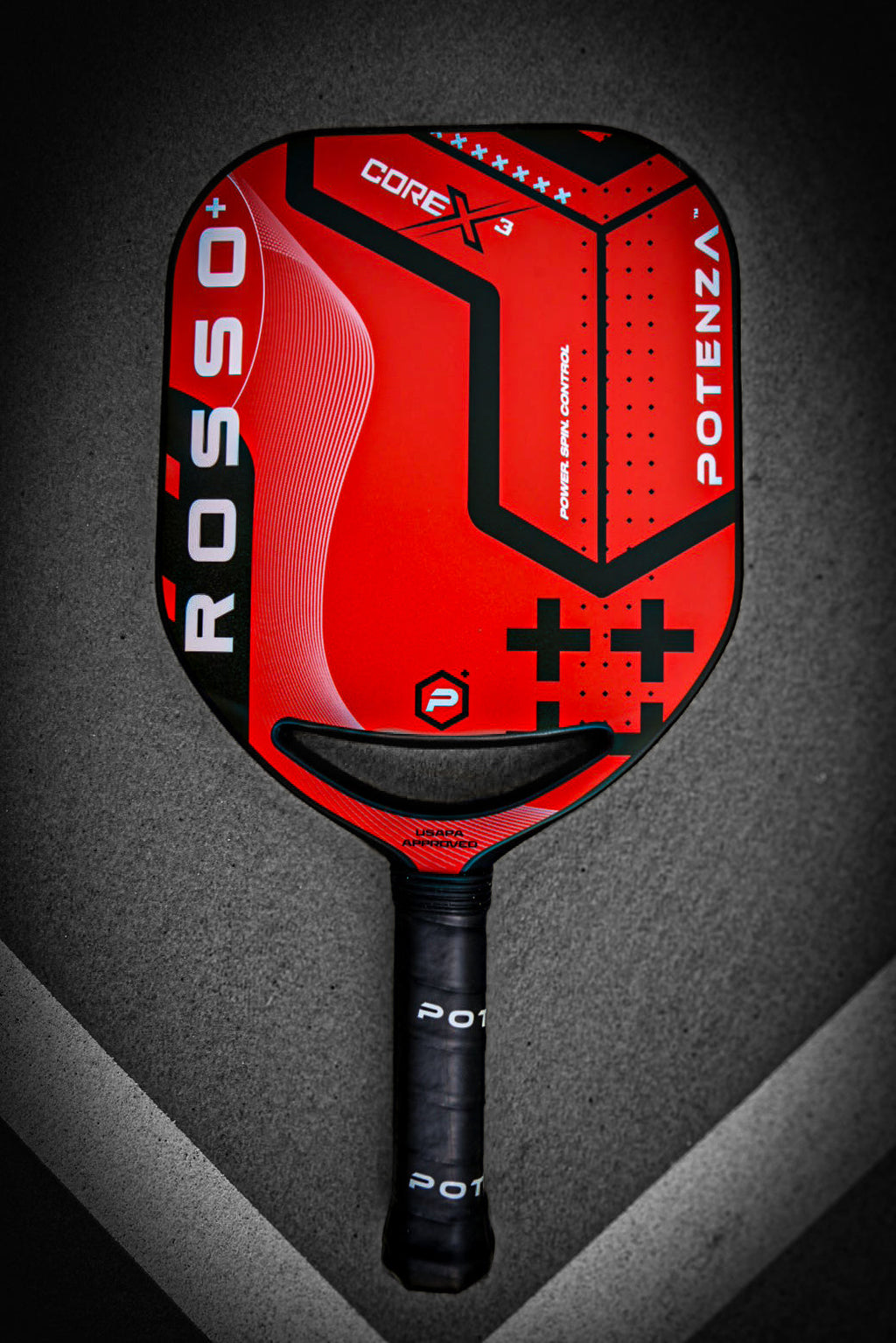 ROSSO+ COREx3 – pickleball paddle back view