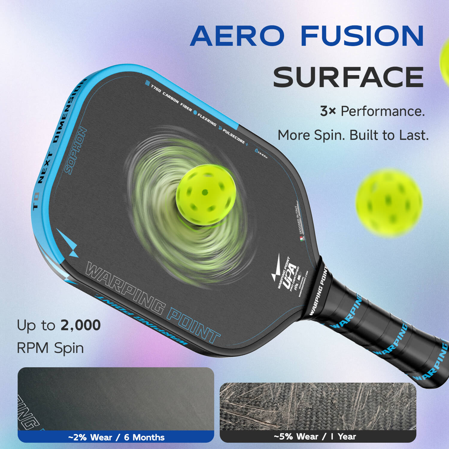 Sophon Pickleball Paddle - 16mm close-up