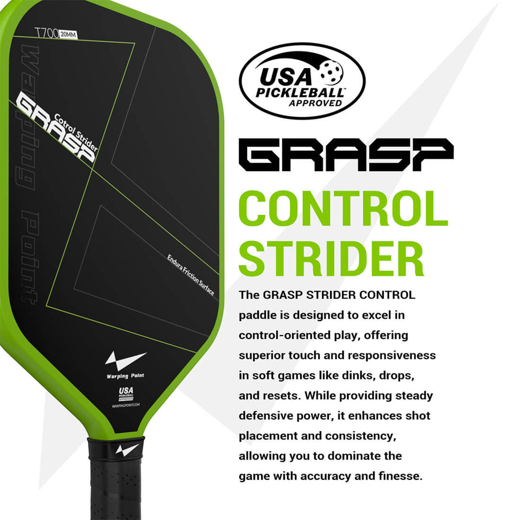 Grasp Pickleball Paddle - 20mm back view