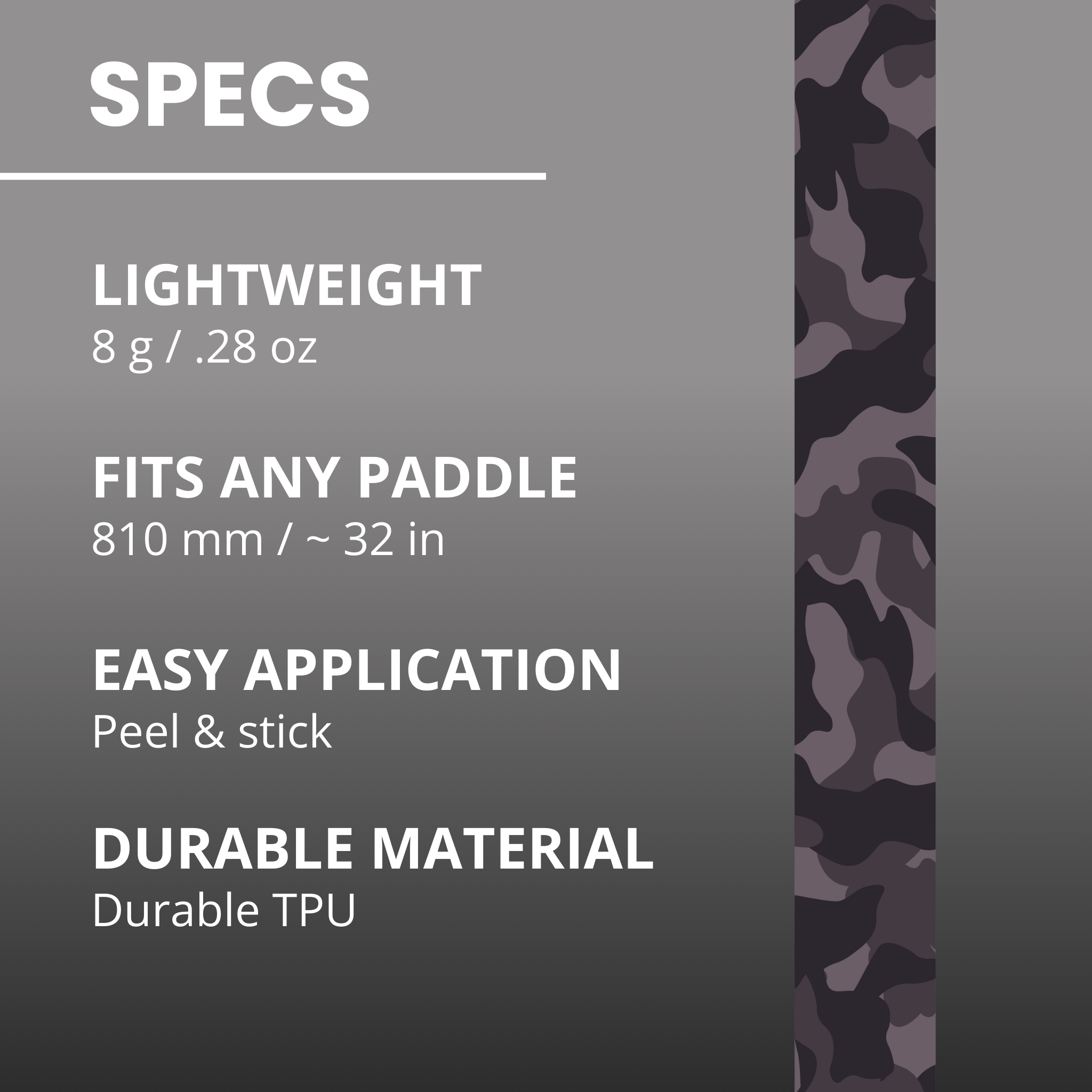 Blackout Camo Edge Tape (3 pack) - Pickleball Paddle Edge Tape front view