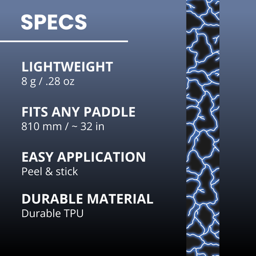 Blue Lightning Edge Tape (3 pack) - Pickleball Paddle Edge Tape front view