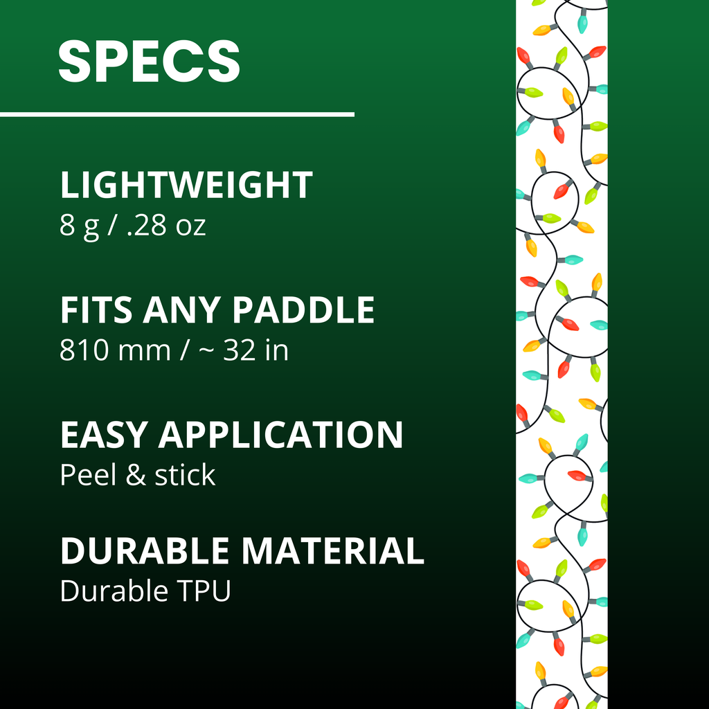 Christmas Lights Edge Tape (3 pack) - Pickleball Paddle Edge Tape front view