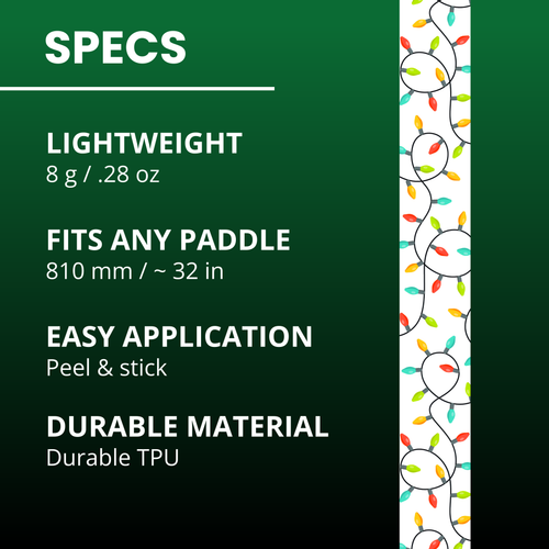 Christmas Lights Edge Tape (3 pack) - Pickleball Paddle Edge Tape front view