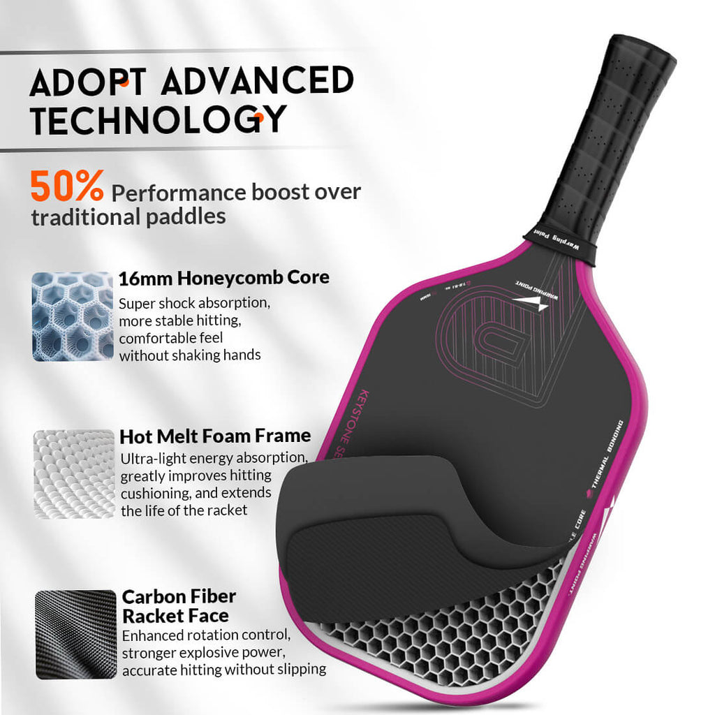 Keystone Pickleball Paddle - Rose Gold side view
