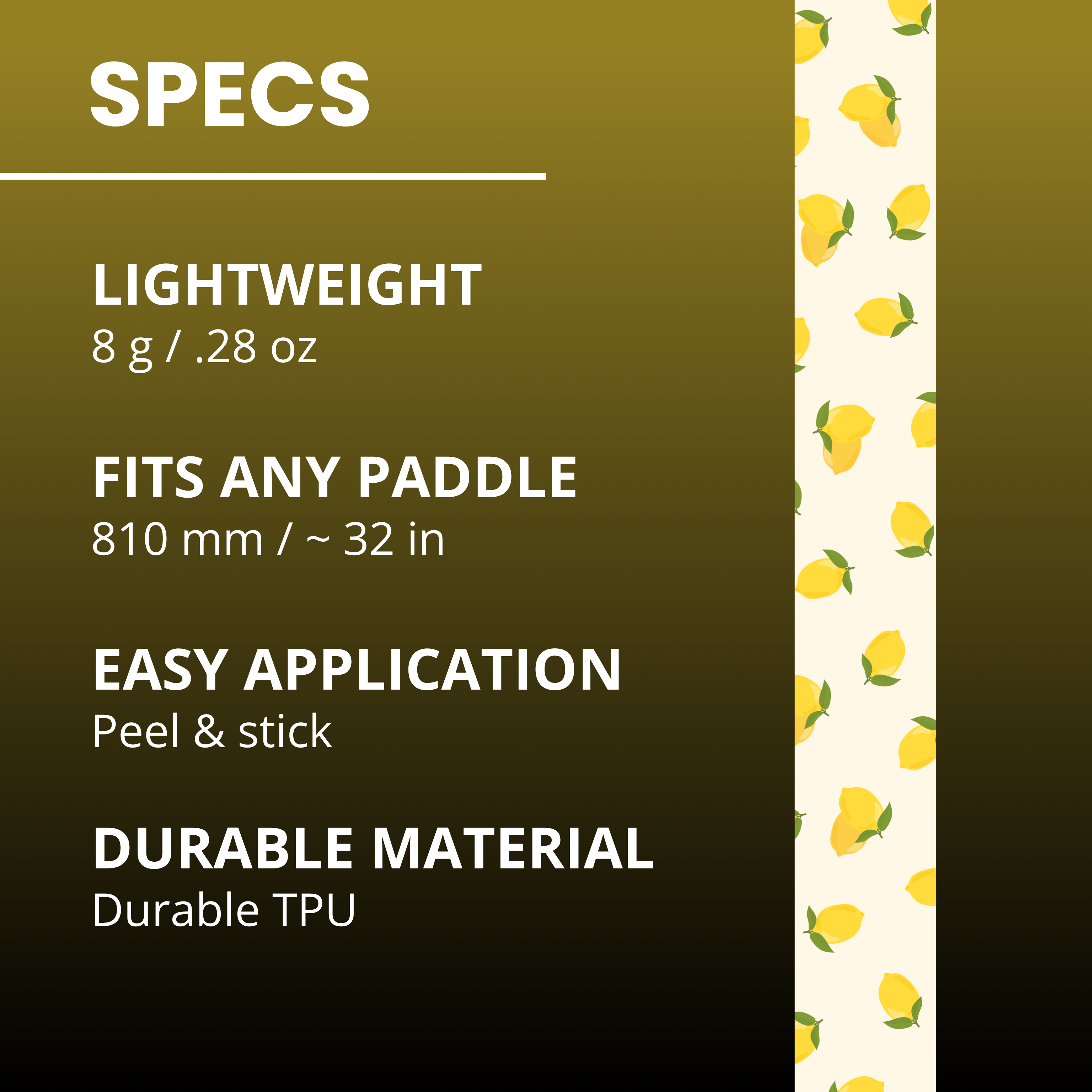 Lemons Edge Tape (3 pack) - Pickleball Paddle Edge Tape front view