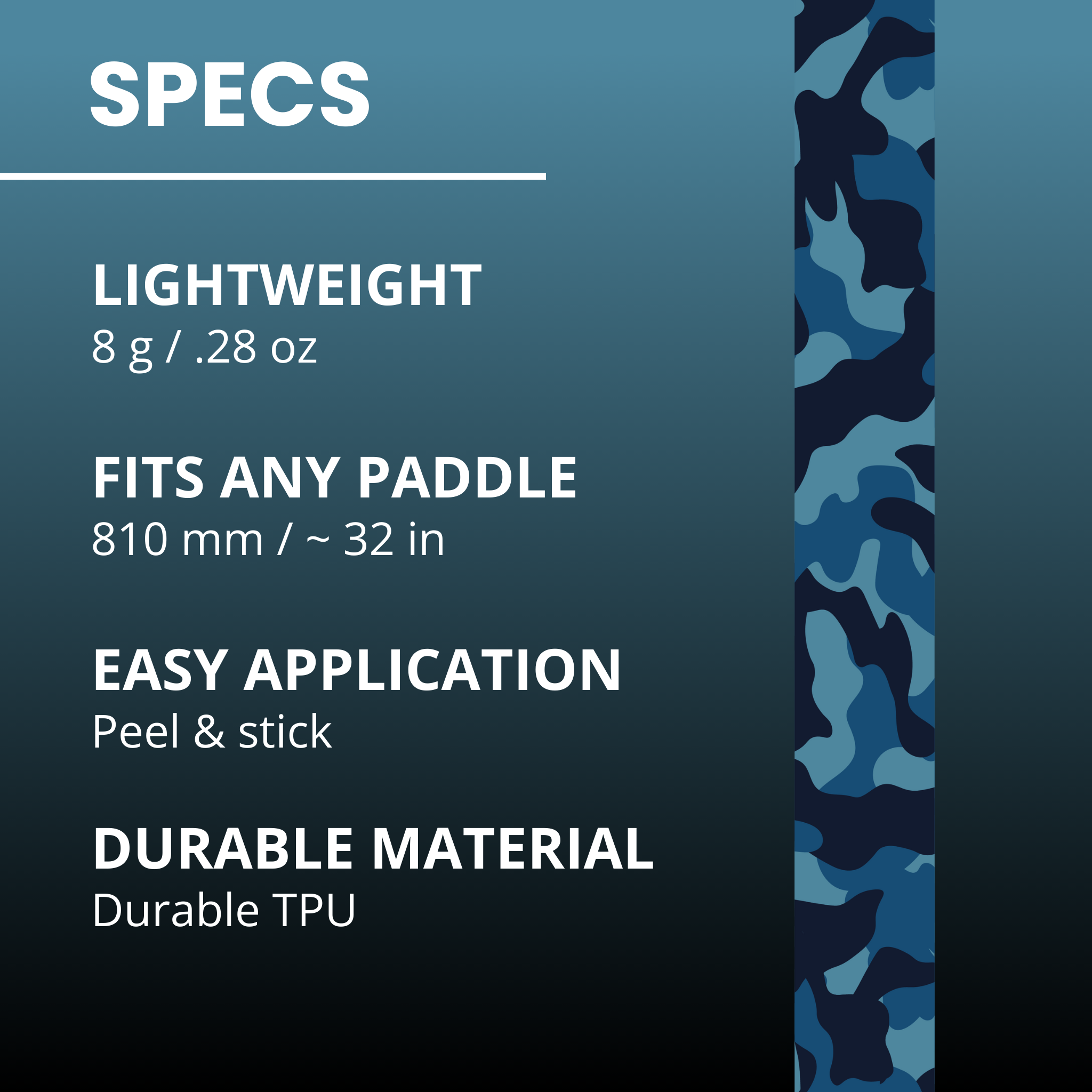 Blue Camo Edge Tape (3 pack) - Pickleball Paddle Edge Tape front view