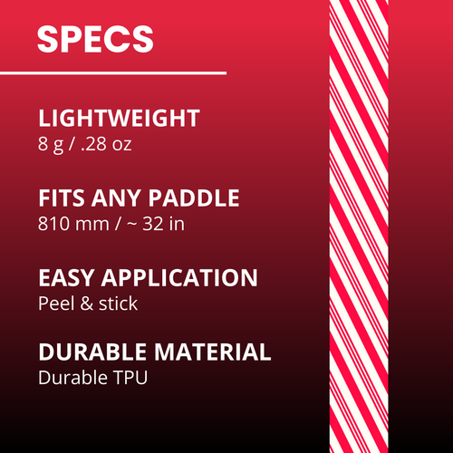 Candy Cane Edge Tape (3 pack) - Pickleball Paddle Edge Tape front view