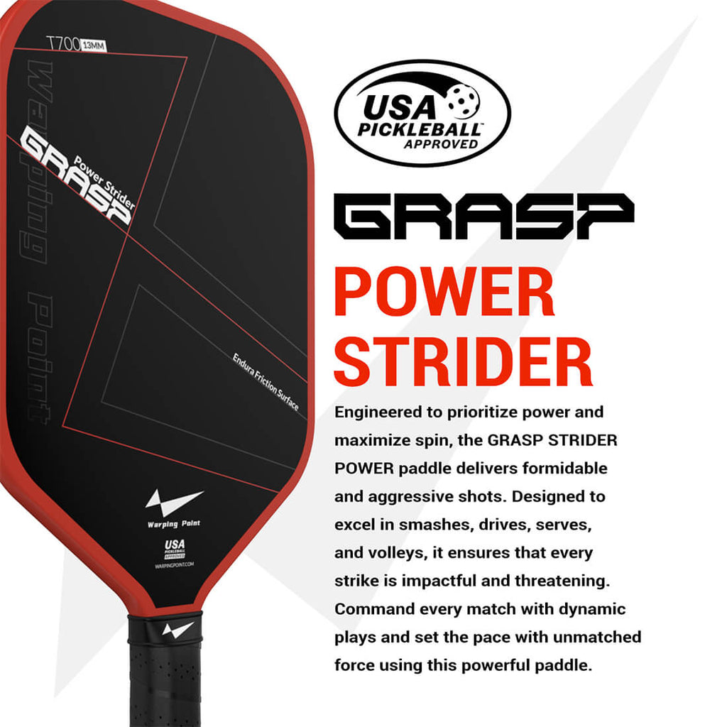 Grasp Pickleball Paddle - 13mm side view