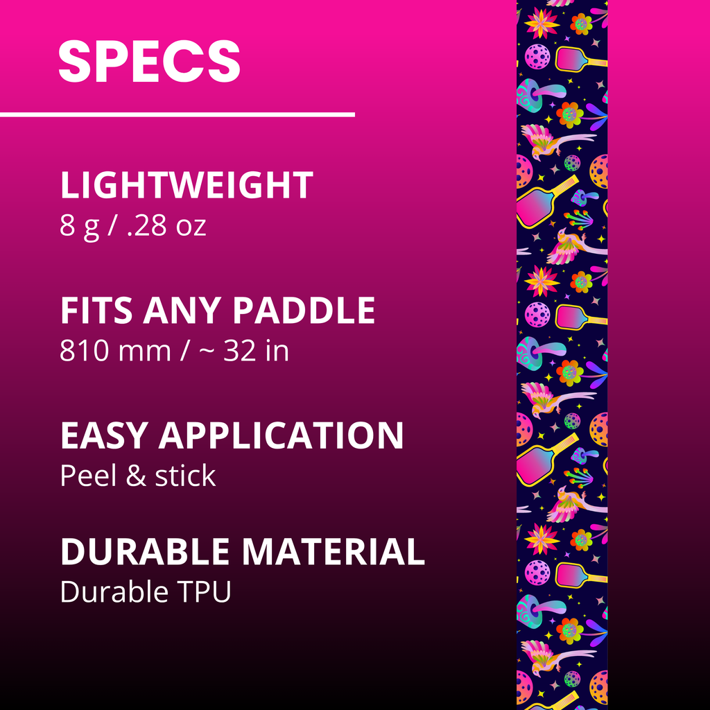 Pink Psychedelic Edge Tape (3 pack) - Pickleball Paddle Edge Tape front view