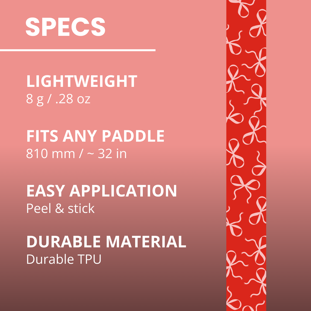 Pink Bows Edge Tape (3 pack) - Pickleball Paddle Edge Tape front view