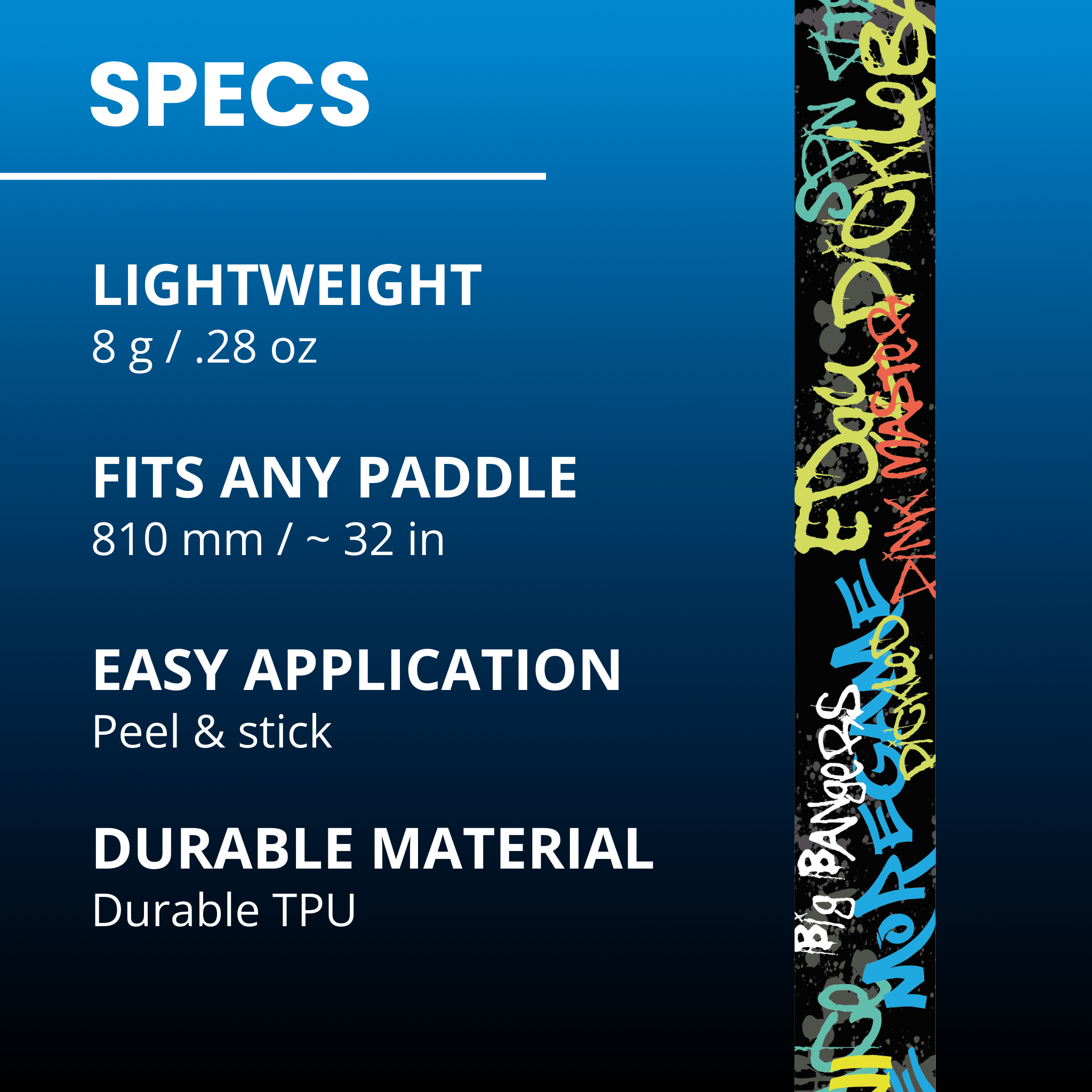 Graffiti Edge Tape (3 pack) - Pickleball Paddle Edge Tape front view
