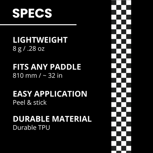 B&W Checkers Edge Tape (3 pack) - Pickleball Paddle Edge Tape front view