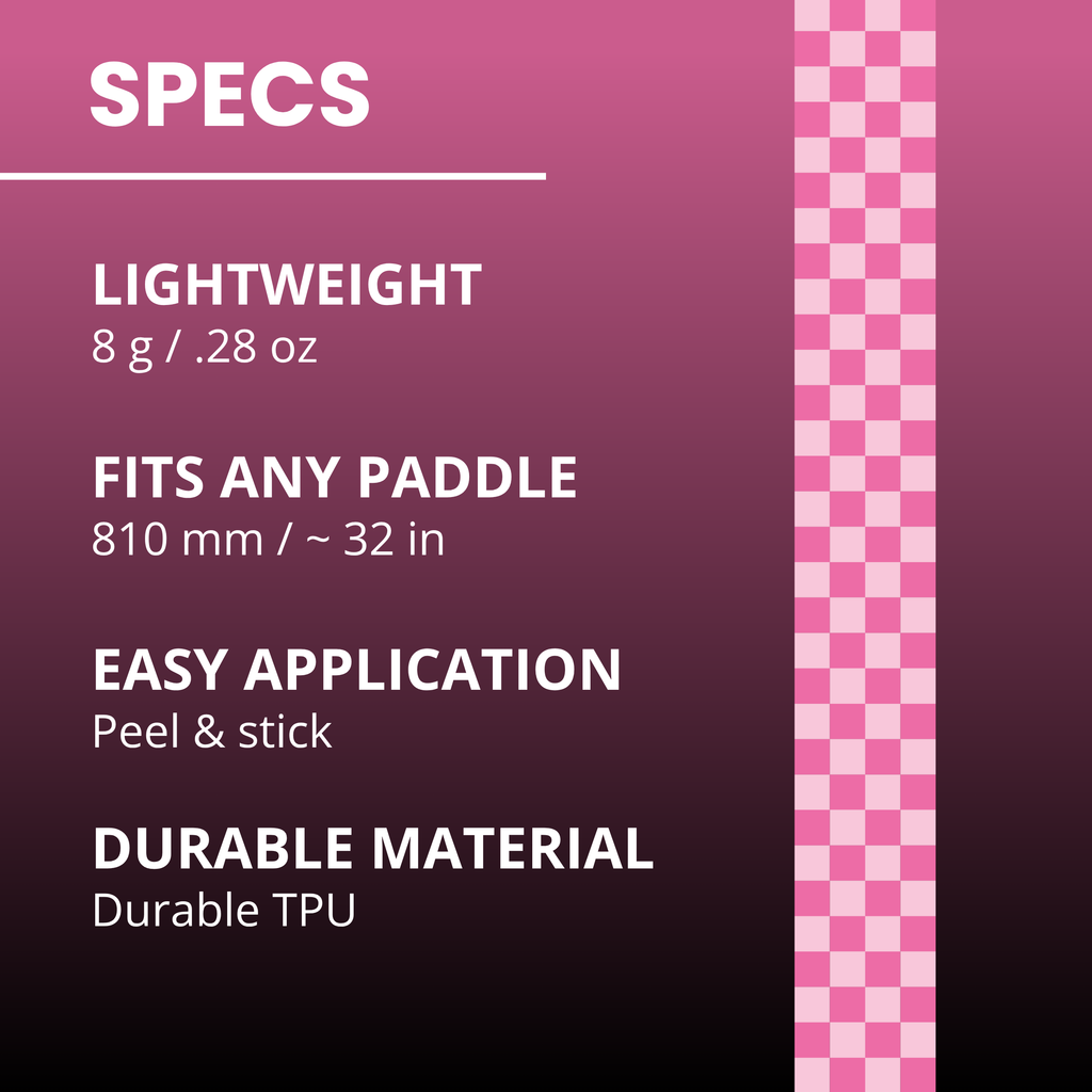 Pink Checkers Edge Tape (3 pack) - Pickleball Paddle Edge Tape front view