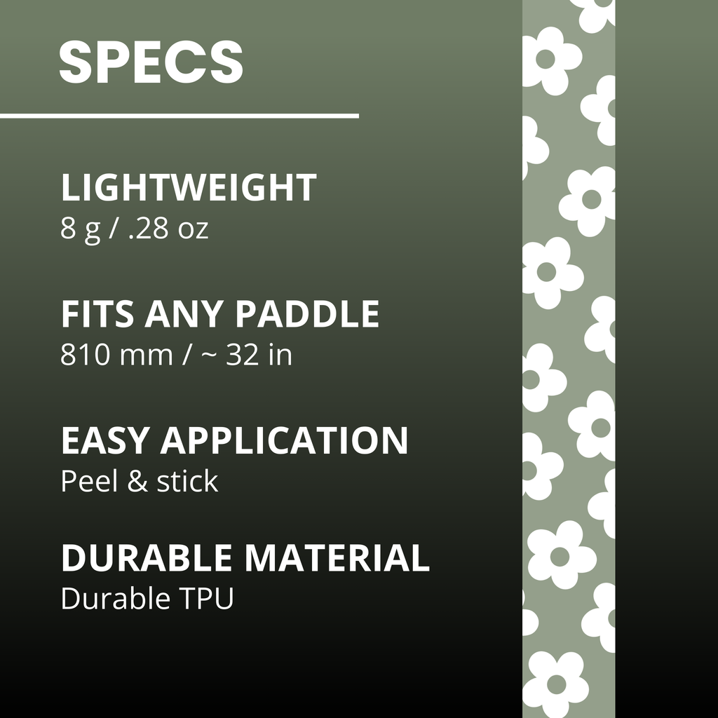 Green Floral Edge Tape (3 pack) - Pickleball Paddle Edge Tape front view