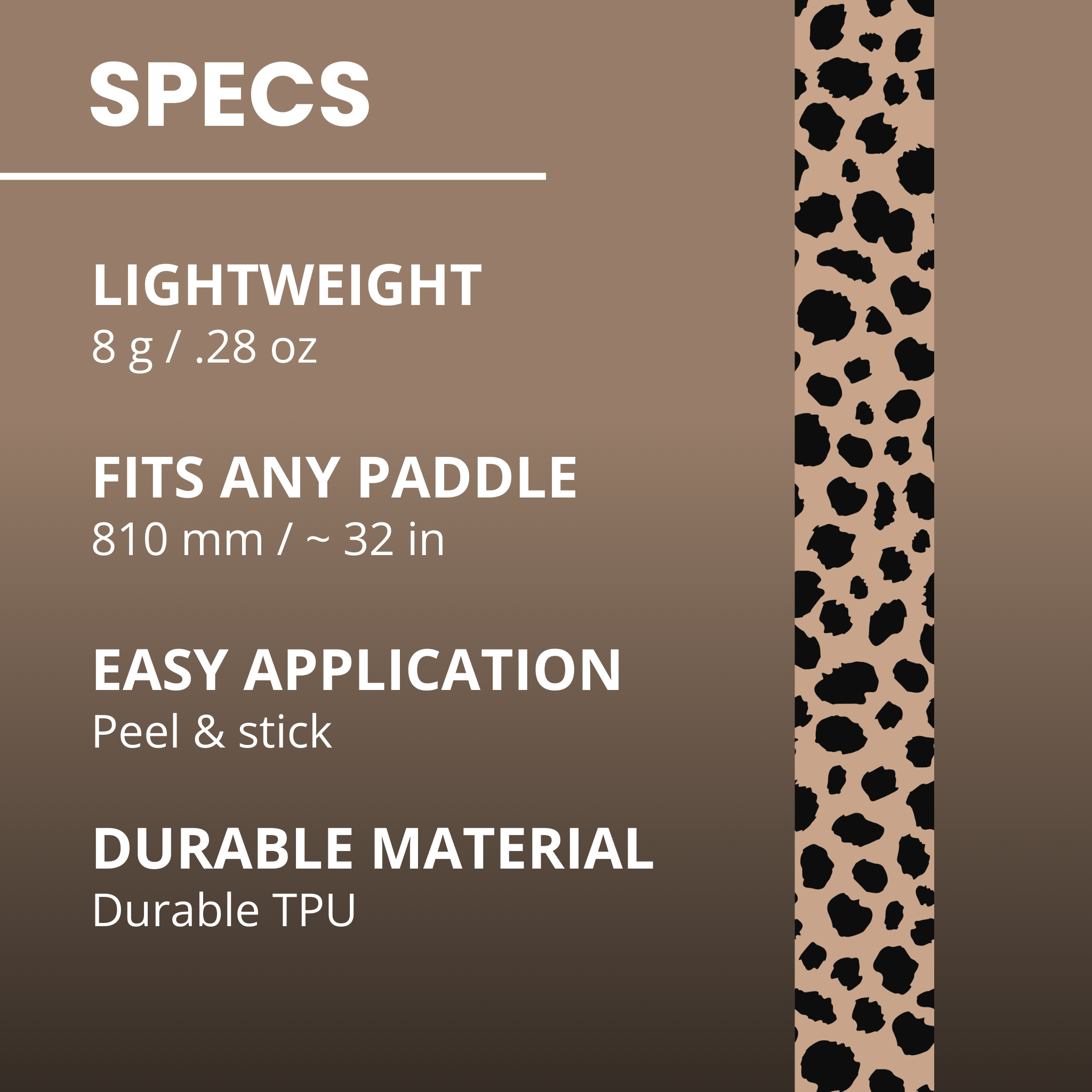 Cheetah Print Edge Tape (3 pack) - Pickleball Paddle Edge Tape front view