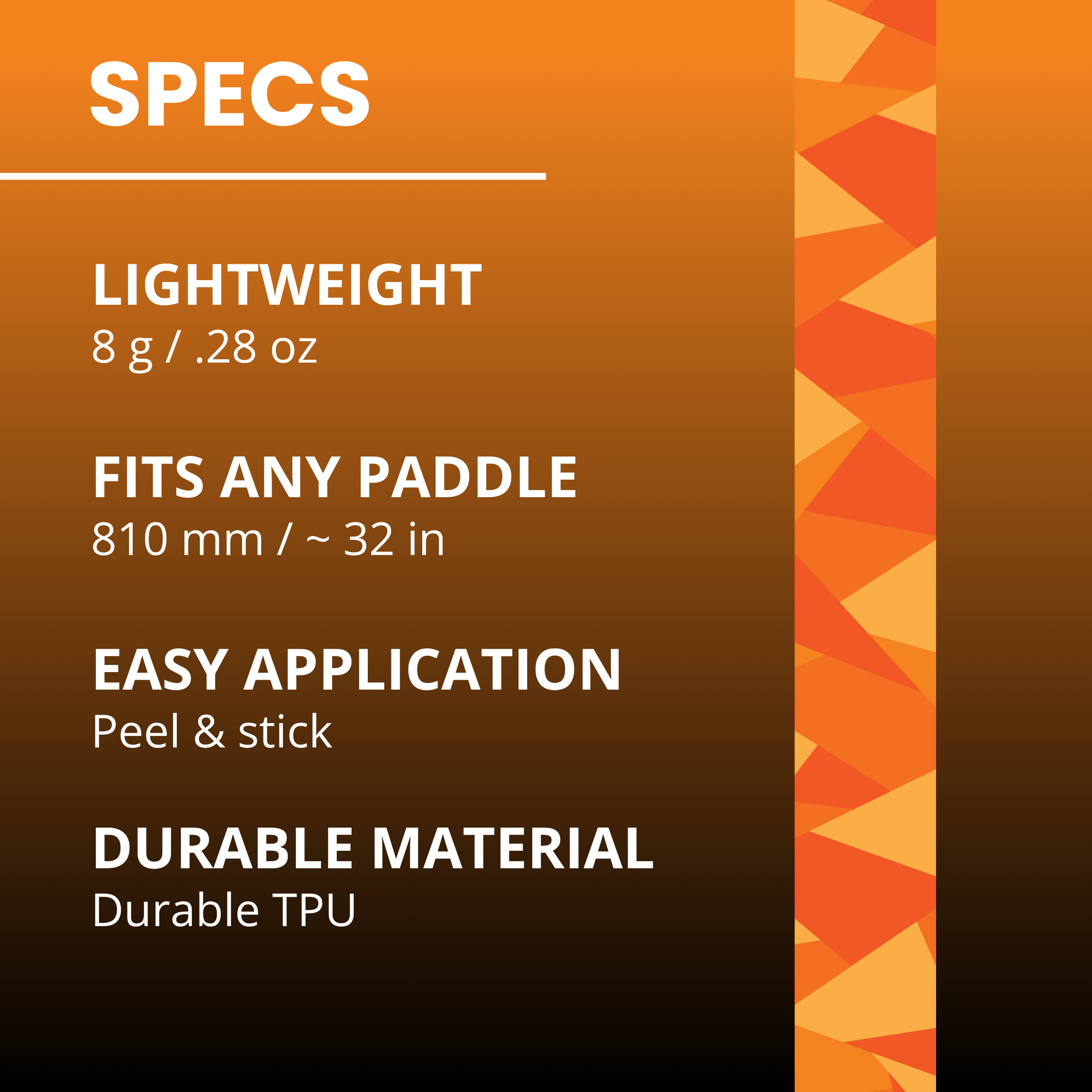 Abstract Orange Edge Tape (3 pack) - Pickleball Paddle Edge Tape front view