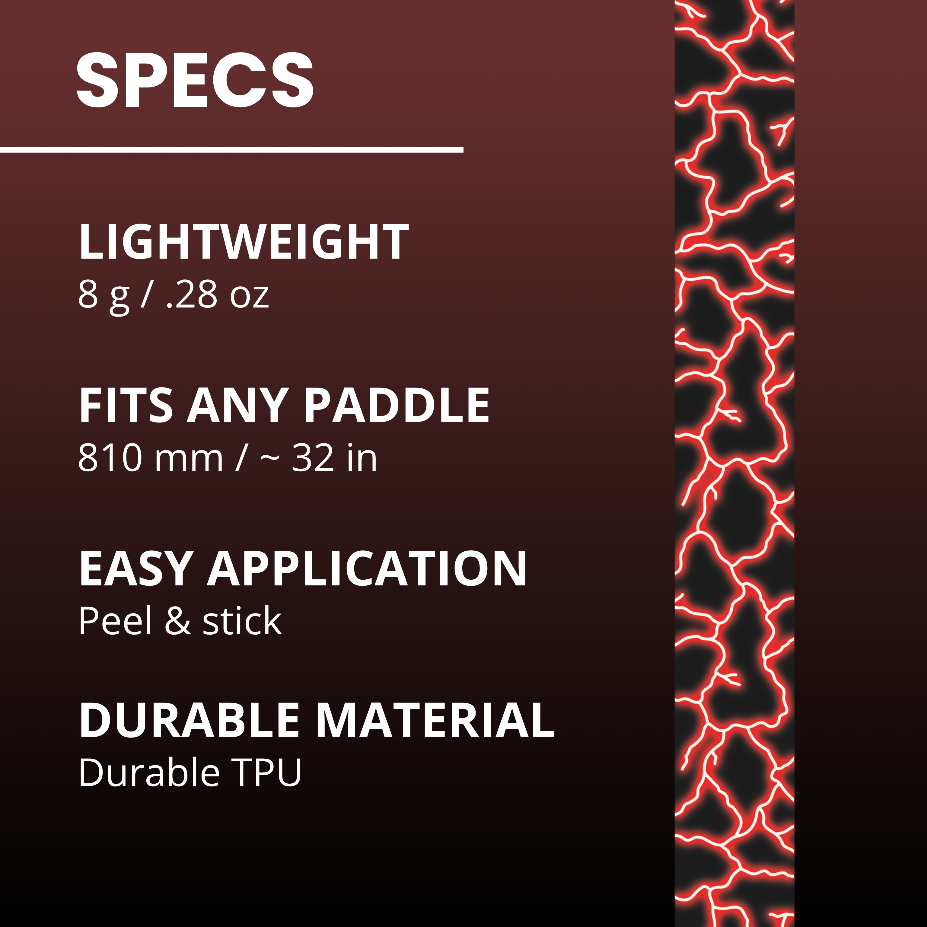 Red Lightning Edge Tape (3 pack) - Pickleball Paddle Edge Tape front view