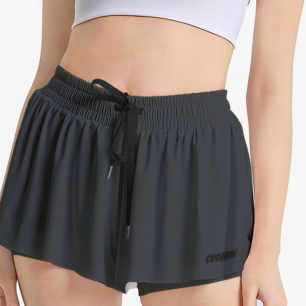 CROWN ATHLETICA /// Women's Skort (CHARCOL) – pickleball apparel back view