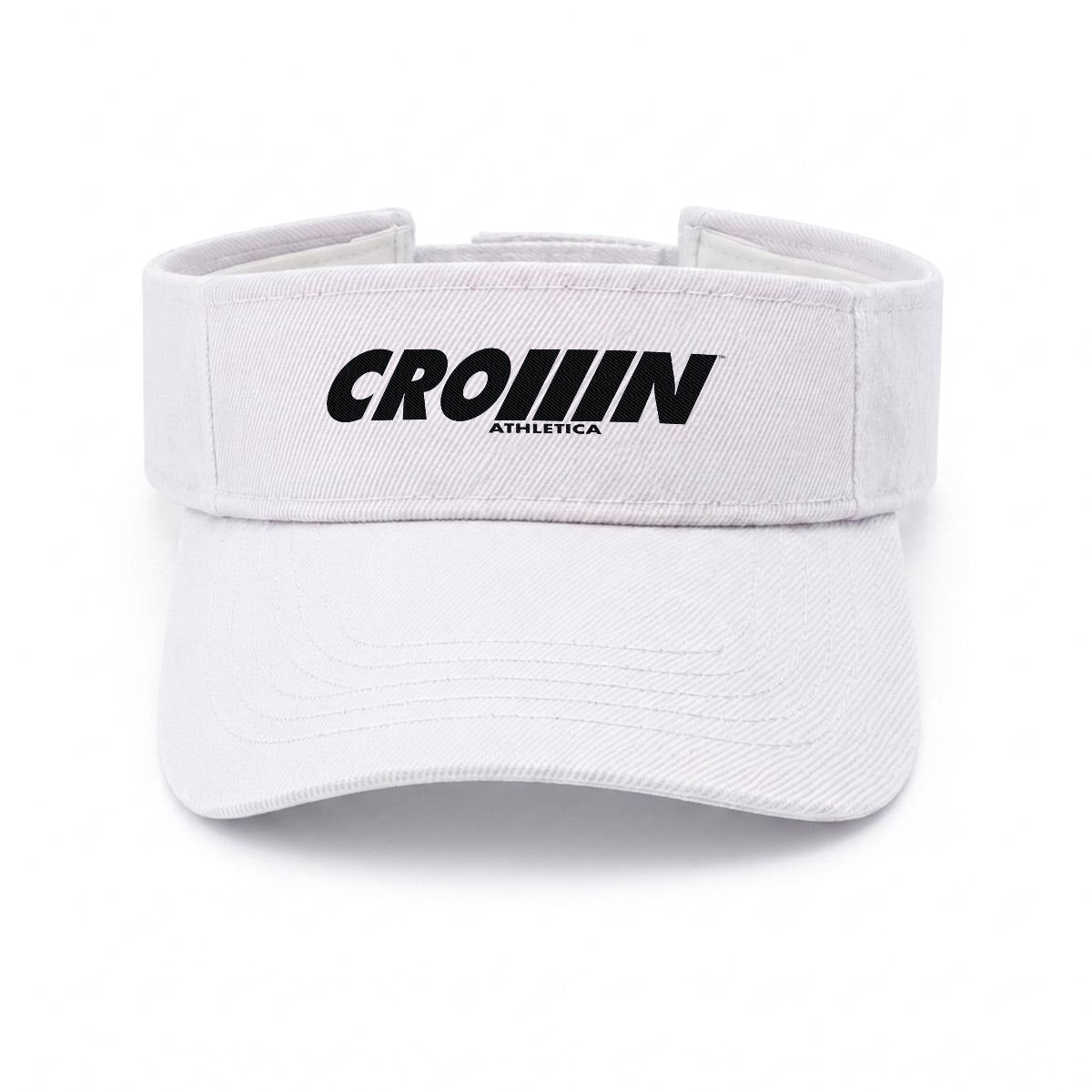 CROWN ATHLETICA /// Embroidered Logo Visor (WHITE) – pickleball hat front view