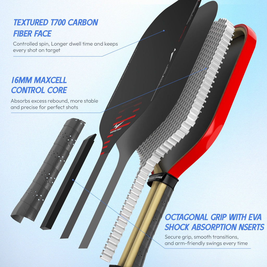 Rhythm Pickleball Paddle - Elongated side view