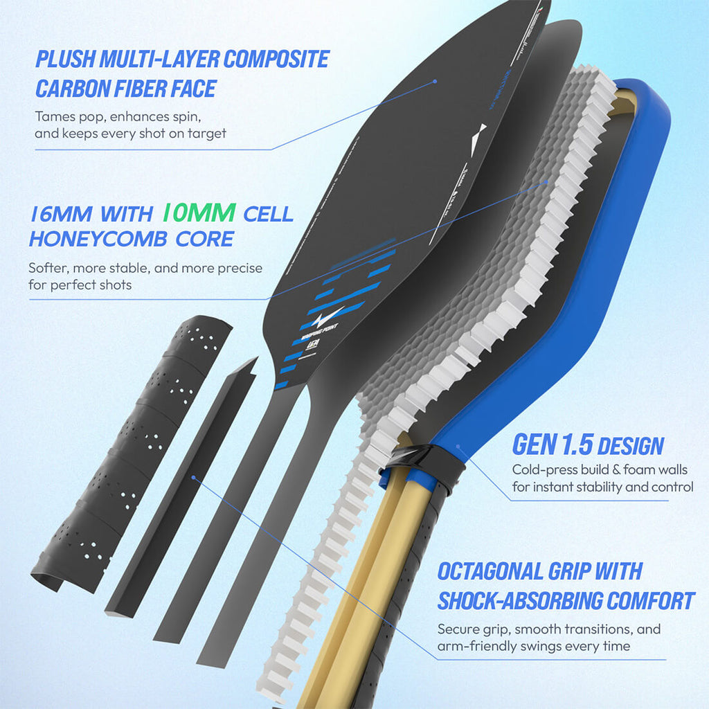 Rhythm Pickleball Paddle - Hybrid side view