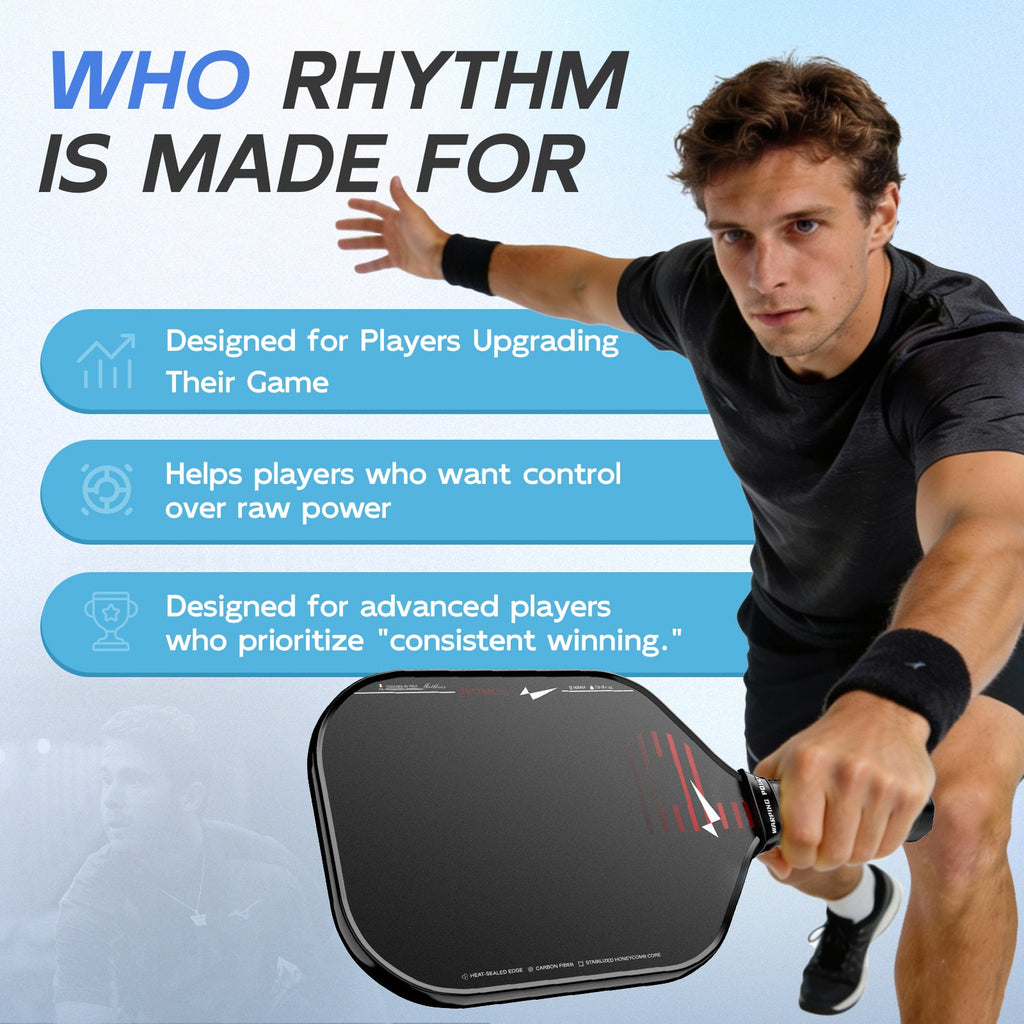 Rhythm Pickleball Paddle - Wide body back view