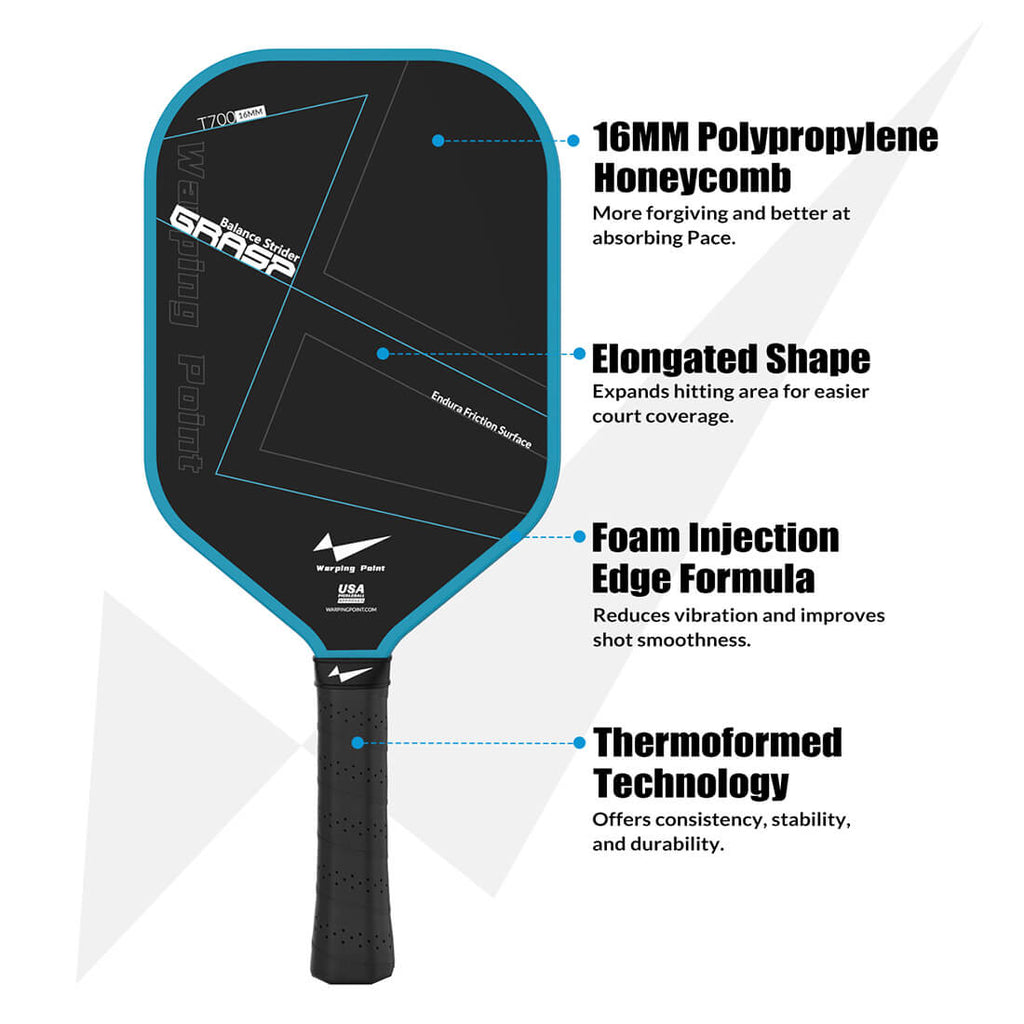 Grasp Pickleball Paddle - 16mm detail