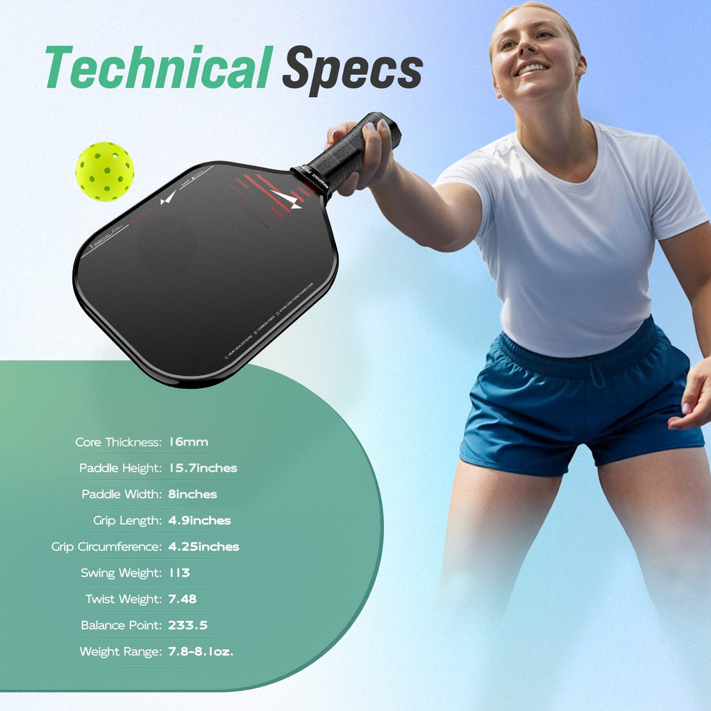 Rhythm Pickleball Paddle - Wide body detail