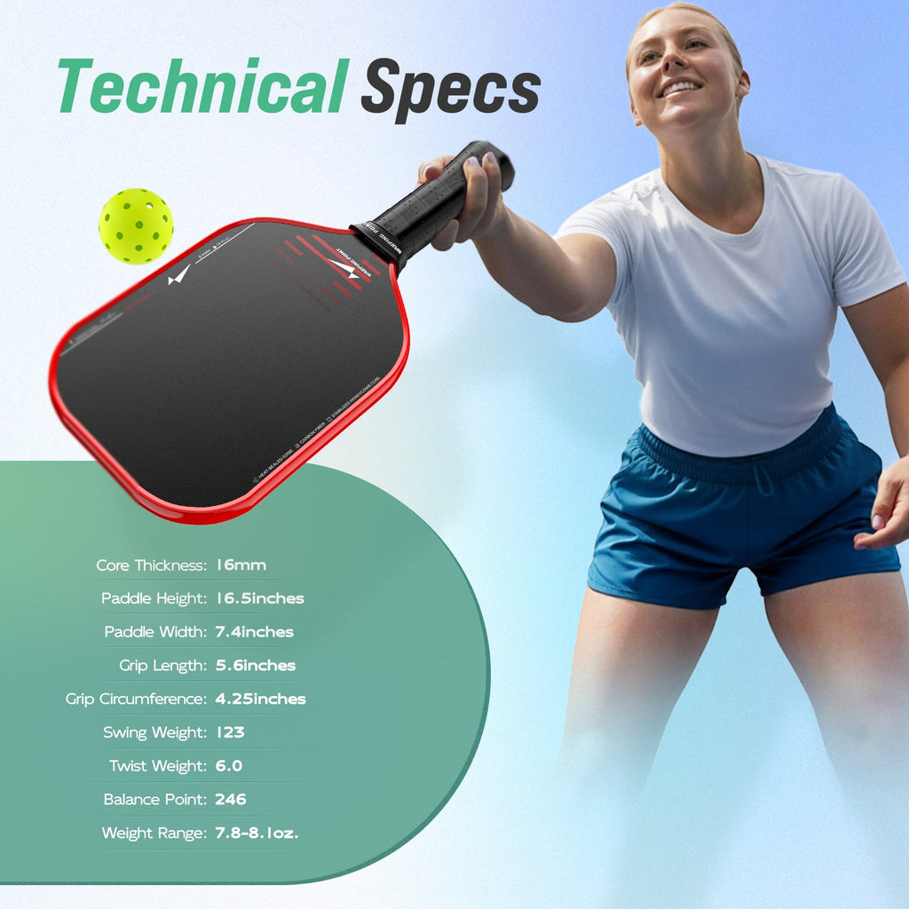 Rhythm Pickleball Paddle - Elongated back view