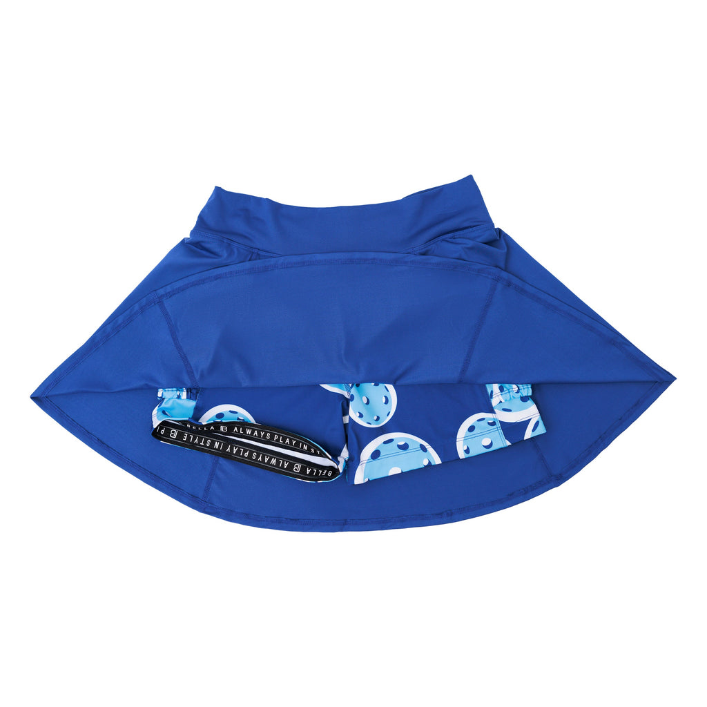 Navy with Double Bounce A-Line Skort – pickleball apparel close-up