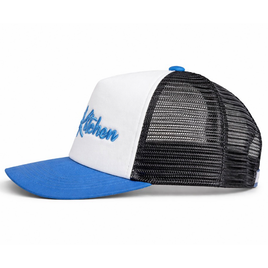 The Kitchen Classic Blue Trucker – pickleball hat side view