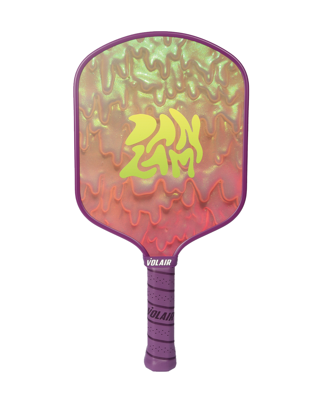 Canvas 2 Forza 16mm: "Drips" by Dan Lam  + Drip Mini Sculpture – pickleball paddle front view