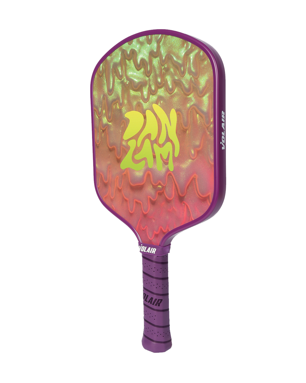 Canvas 2 Forza 16mm: "Drips" by Dan Lam  + Drip Mini Sculpture – pickleball paddle back view