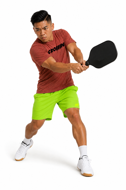 CROWN ATHLETICA /// Cross-chest Logo Shirt (CLAY) – pickleball apparel