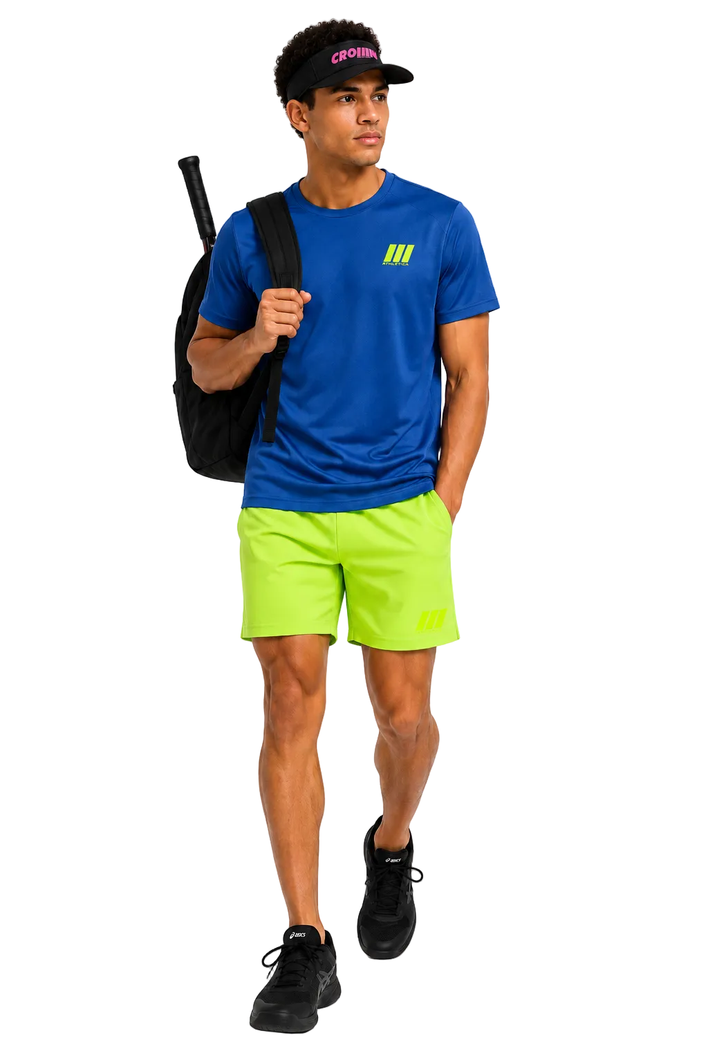 CROWN ATHLETICA™ /// Logo Shirt (BLUE) – pickleball apparel back view
