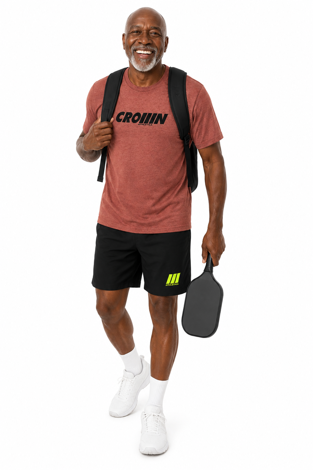 CROWN ATHLETICA™ /// Logo Short (BLACK) – pickleball apparel detail