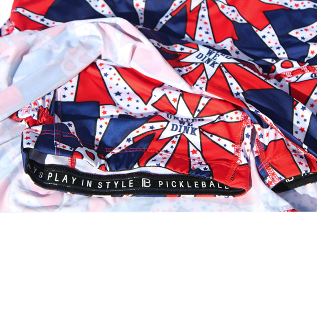 United We Dink Drop Pleat Skort – pickleball apparel in use