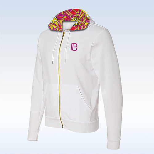 Angle Shot White Full-Zip Hoodie – pickleball apparel