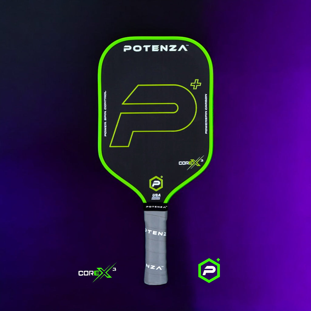 P+ PowerSpin Carbon COREx3 (Neon Green) – pickleball paddle