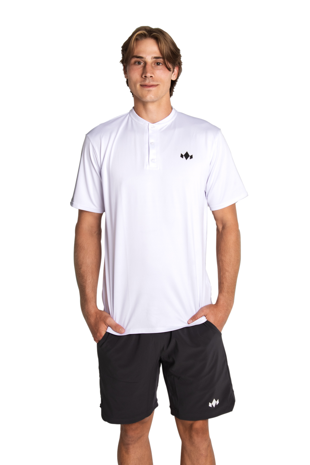 Men's Essential Henley – pickleball apparel front view