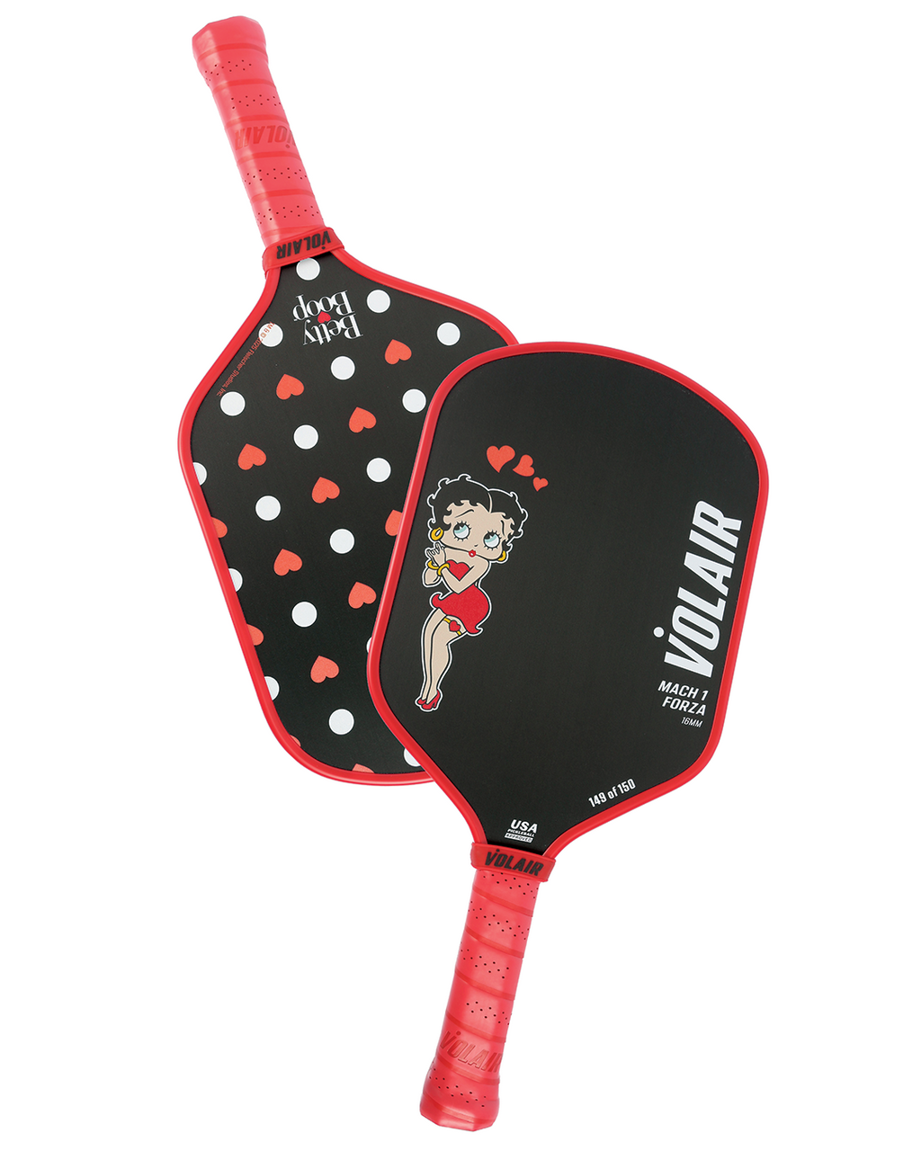 Mach 1 Forza Pickleball Paddle 16mm: Betty Boop "Classy" detail