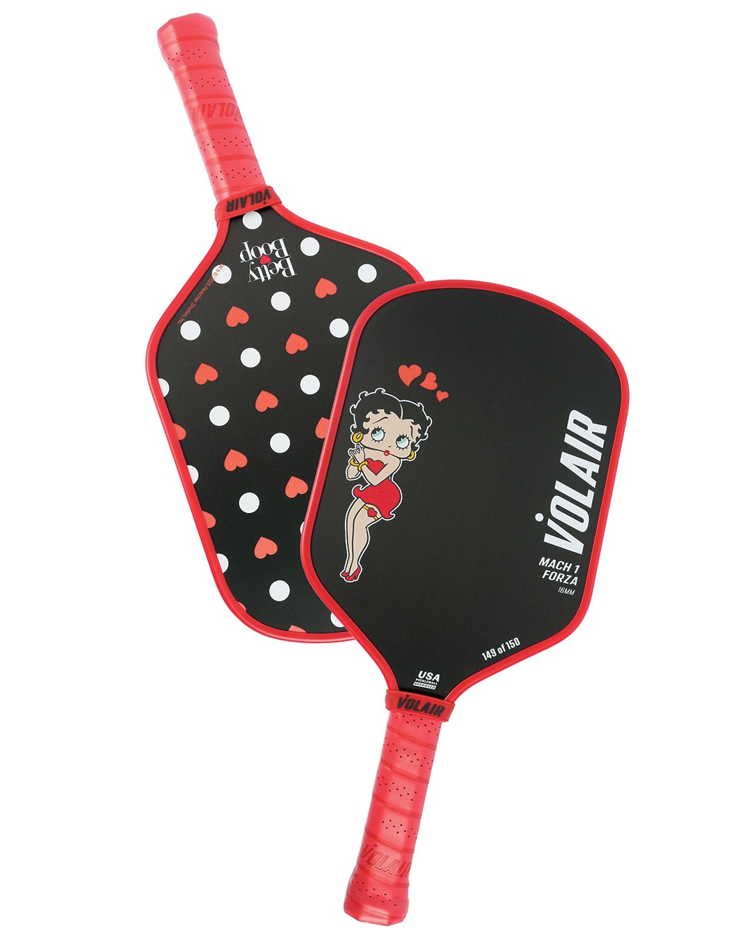 Mach 1 Forza Pickleball Paddle 16mm: Betty Boop "Classy" detail