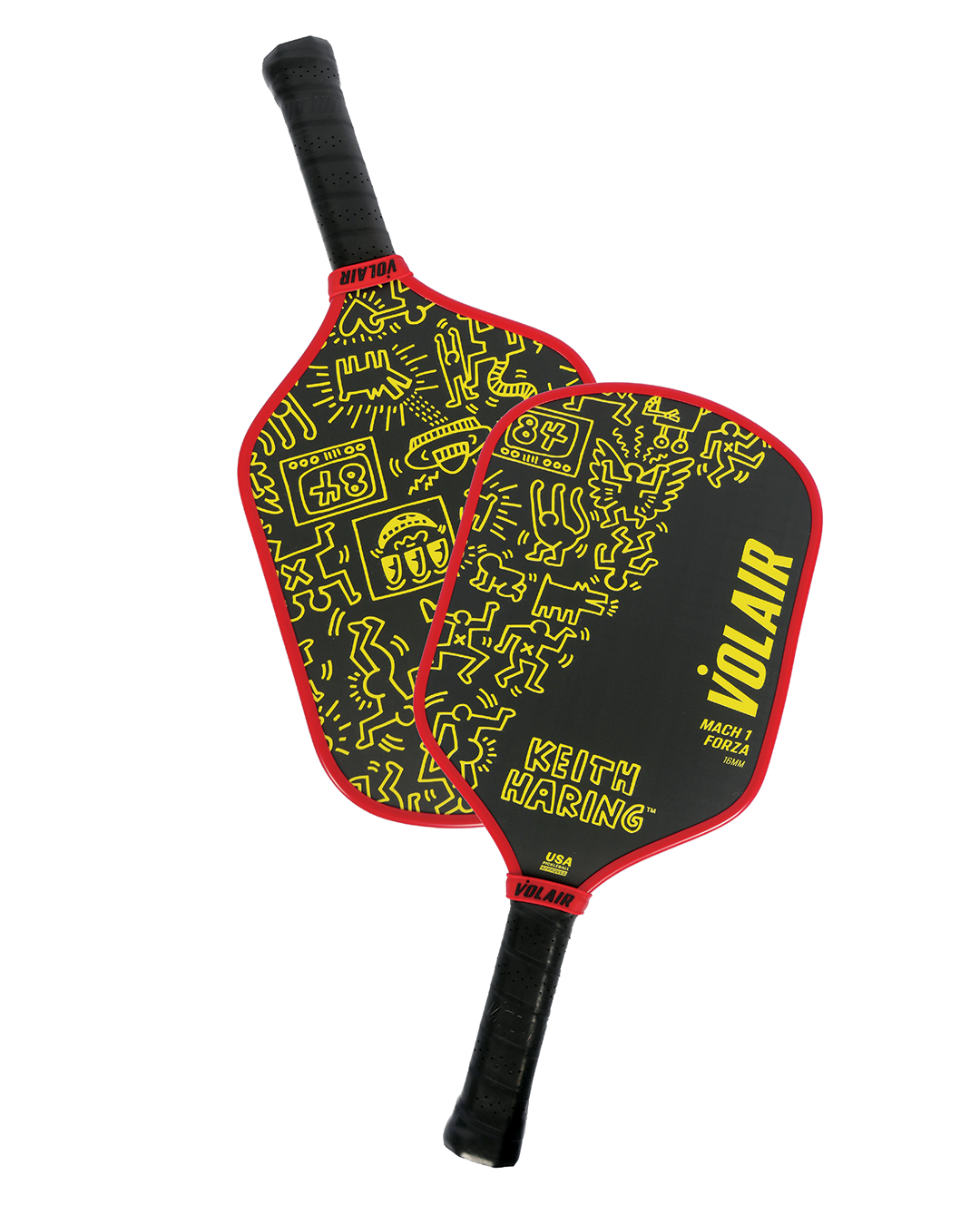 Mach 1 Forza 16mm: Keith Haring #2 – pickleball paddle detail