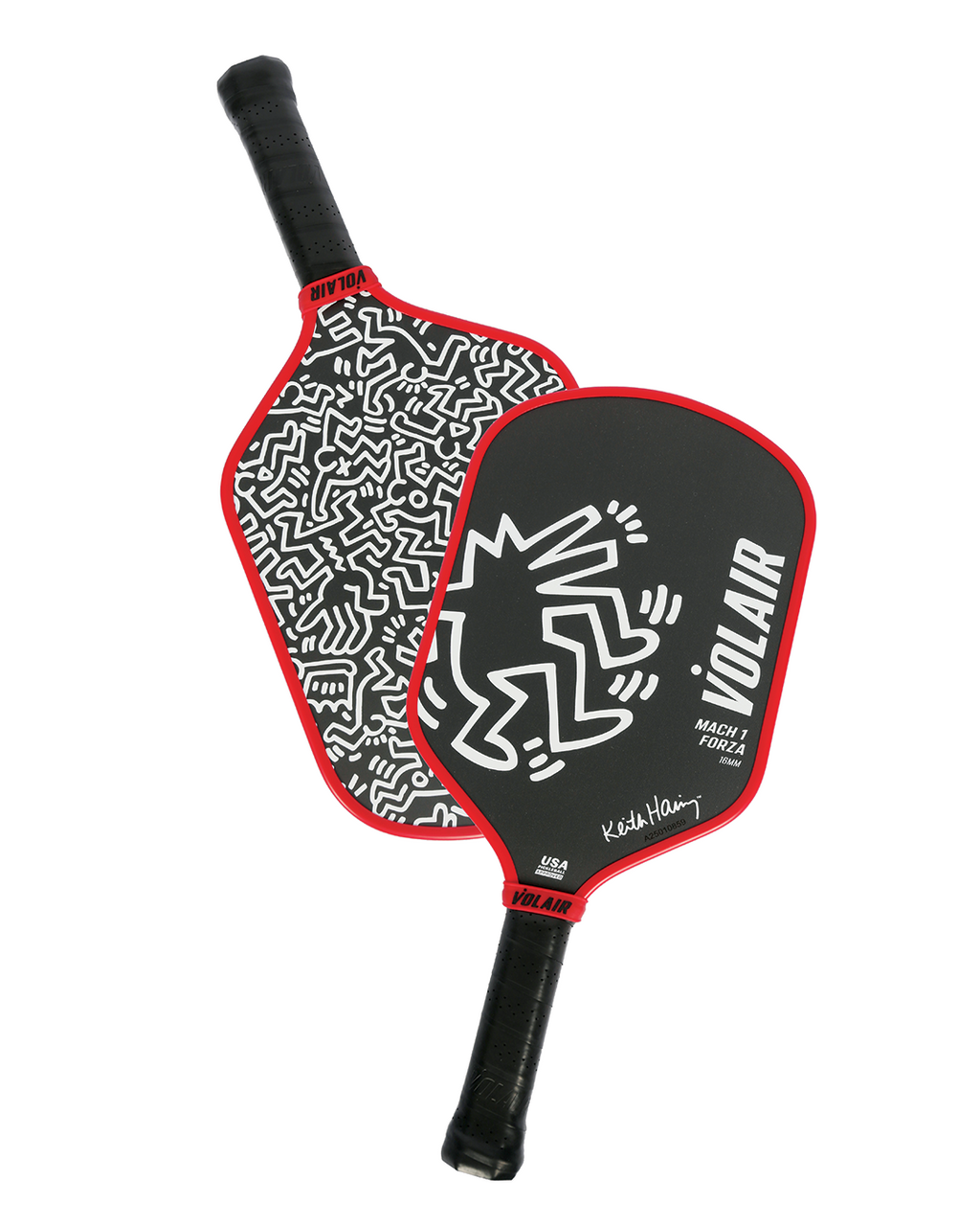 Mach 1 Forza 16mm: Keith Haring #3 – pickleball paddle detail