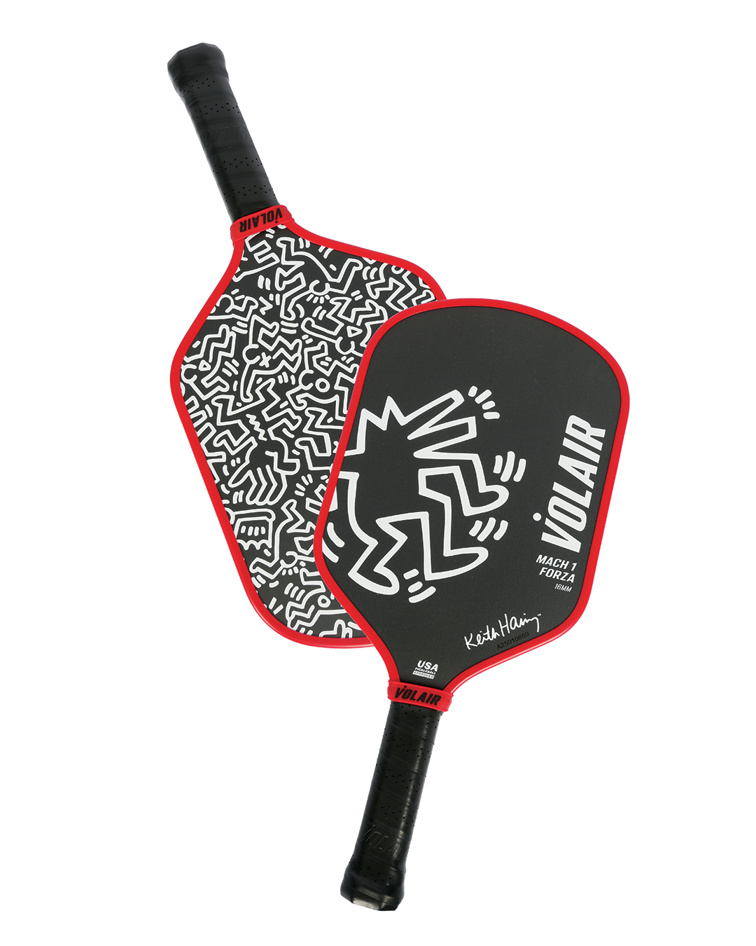 Mach 1 Forza 16mm: Keith Haring #3 – pickleball paddle detail
