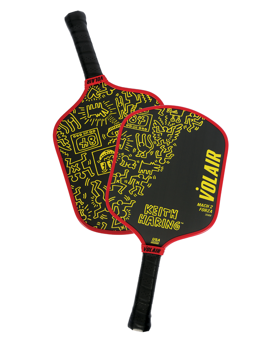 Mach 2 Forza 16mm: Keith Haring #2 – pickleball paddle detail