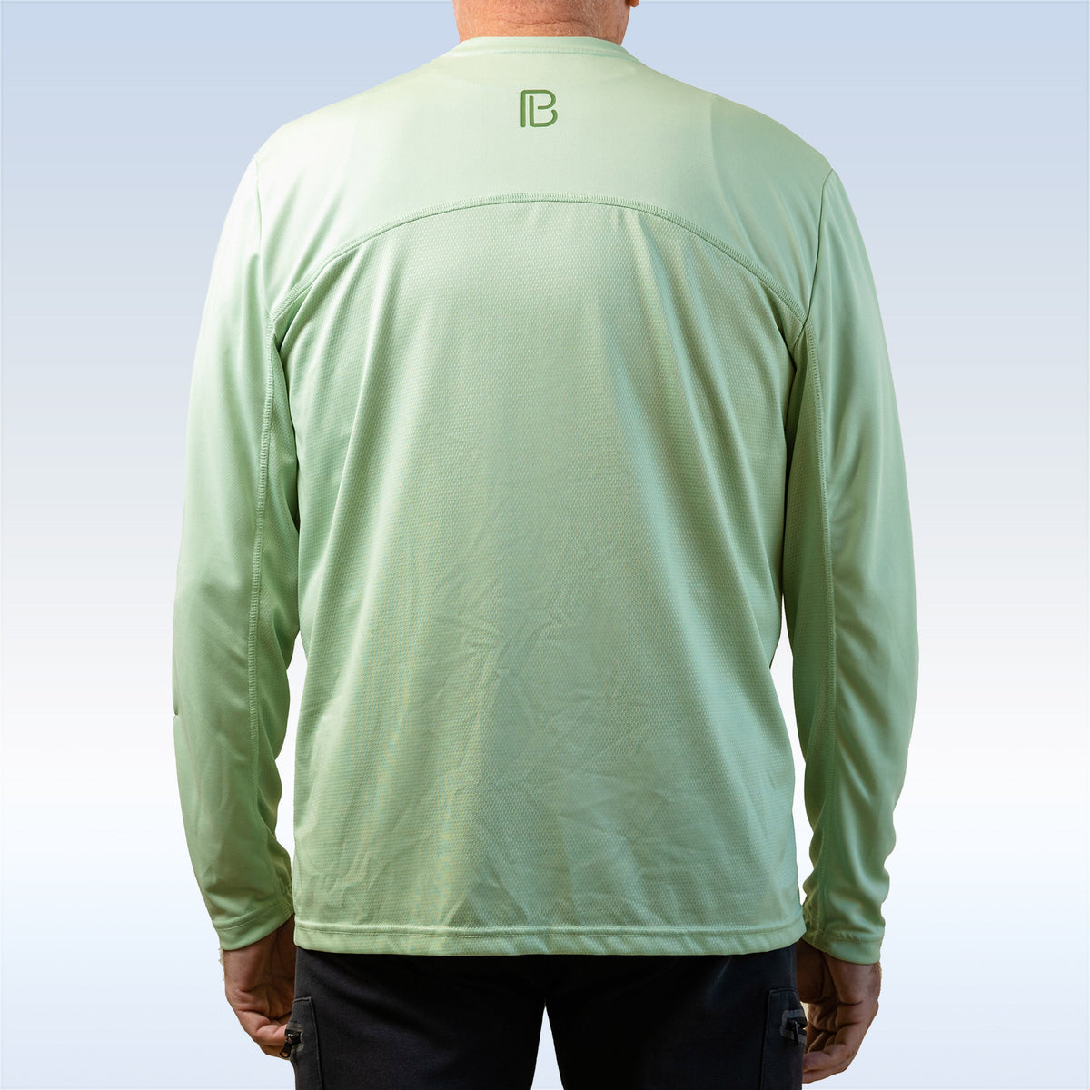 Men's Smoke Green Long Sleeve Tee – pickleball apparel front view
