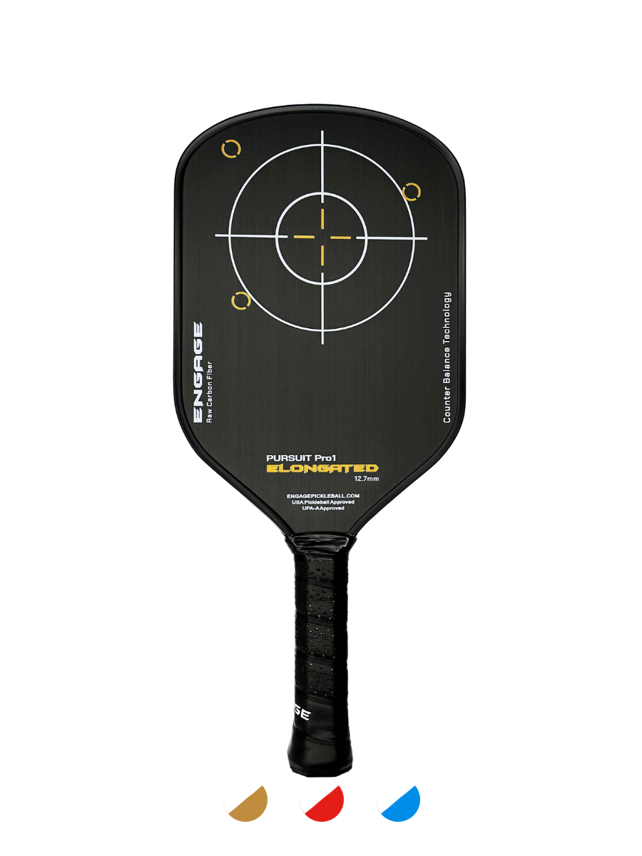 NEW GRAPHIC. Pursuit Pro1 Elongated 12.7 Power Series | Raw Carbon Fiber – pickleball paddle