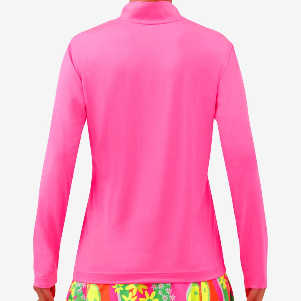 Hot Pink 1/4 Zip Pullover – pickleball apparel front view