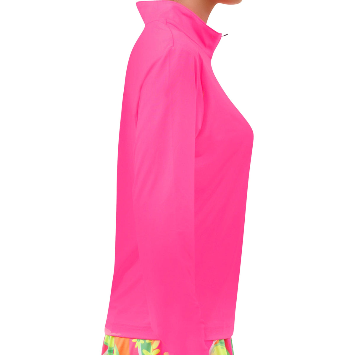 Hot Pink 1/4 Zip Pullover – pickleball apparel side view